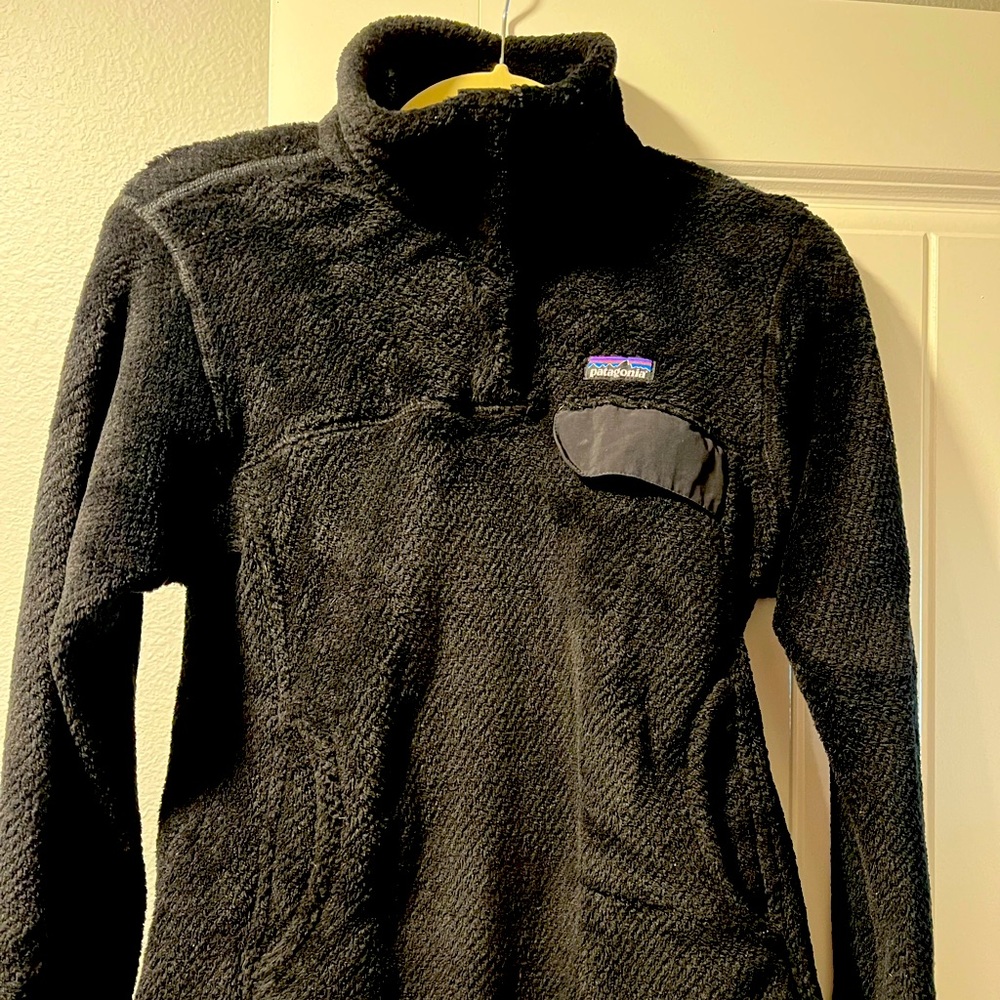 Patagonia Black Teddy Fleece Quarter-Zip Pullover